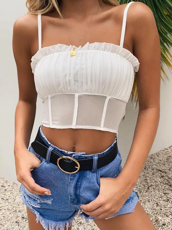 Crimping Perspective Mesh Vest