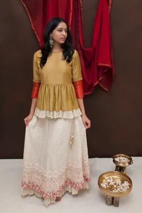 Golden peplum top