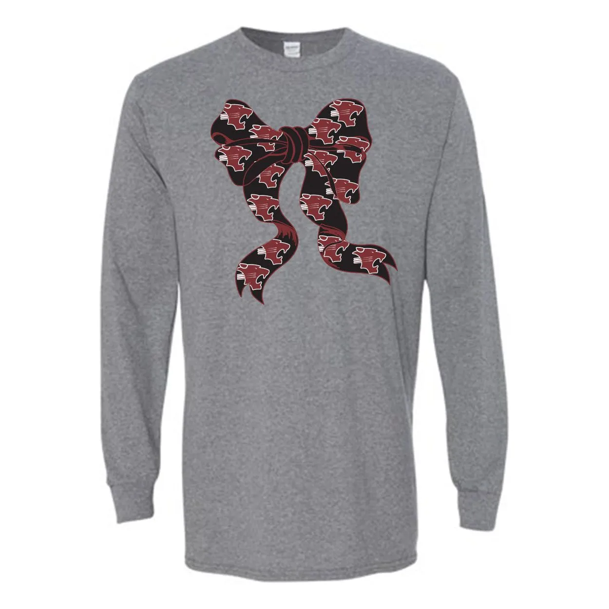 Hawley Bearcats - Bow Mascot Long Sleeve T-Shirt
