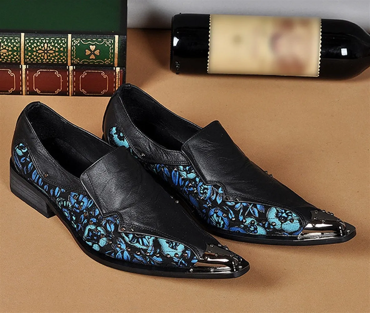 Men Oxfords with Decoration Steel Toe Printed