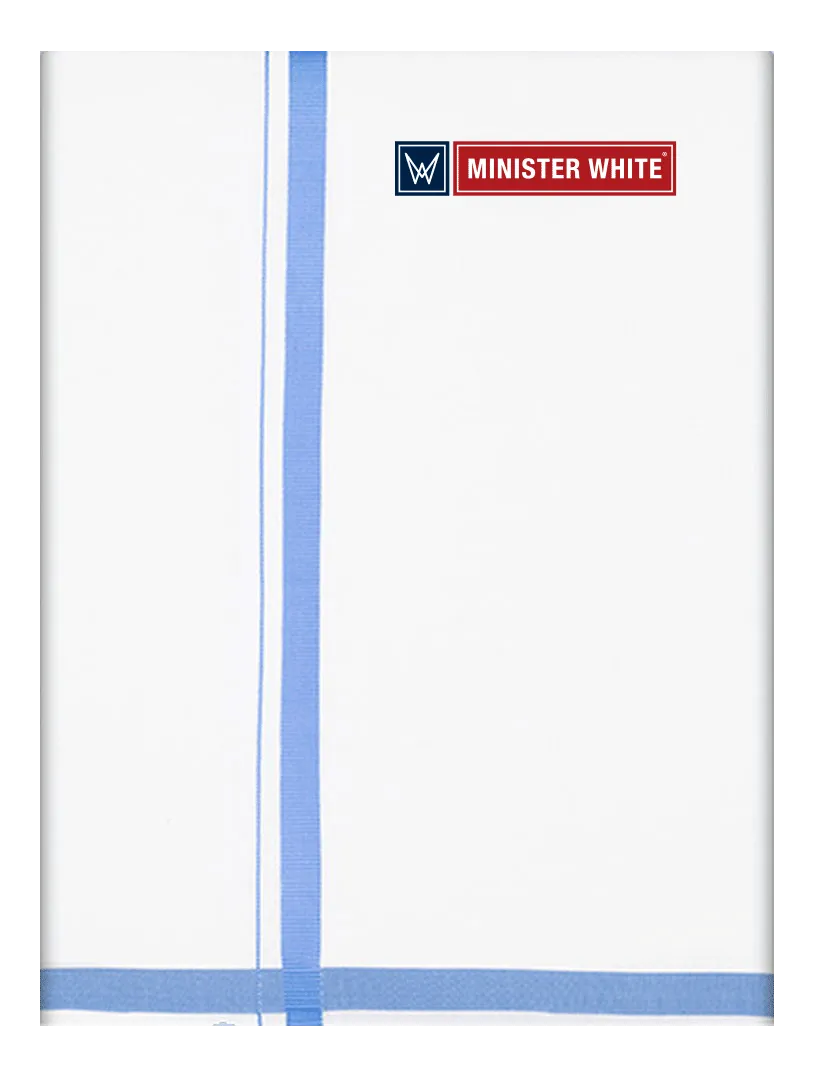 Mens Cotton White Double Layered Dhoti with Big Border - Infinite