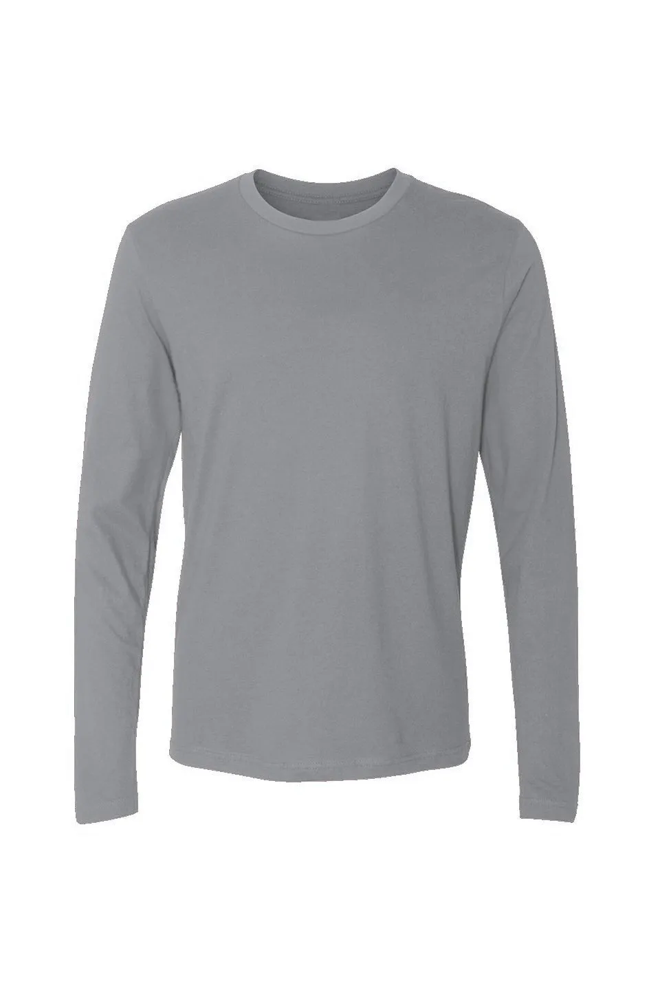 Men's Heather Gray Cotton Long-Sleeve Crew