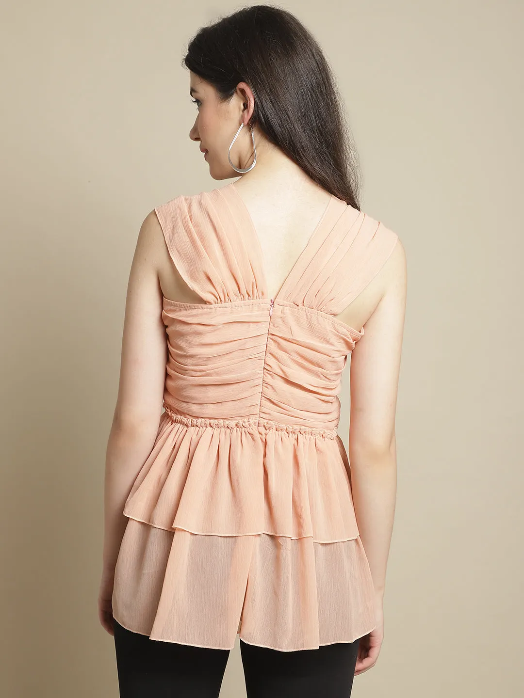 Peach Gathered Tunic