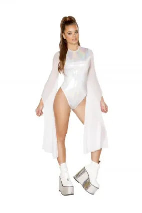 White - 1 Piece Flared Sleeve Romper -